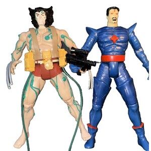 Toy Bizz 1992 Marvel X-Men: Mr. Sinister Figure - 12”, & Original Wolverine Fig